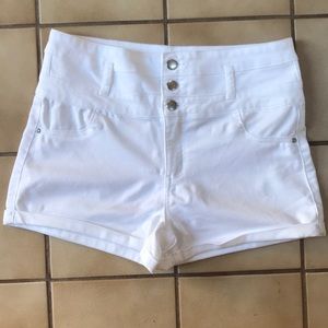 White High Waisted Tinseltown Shorts